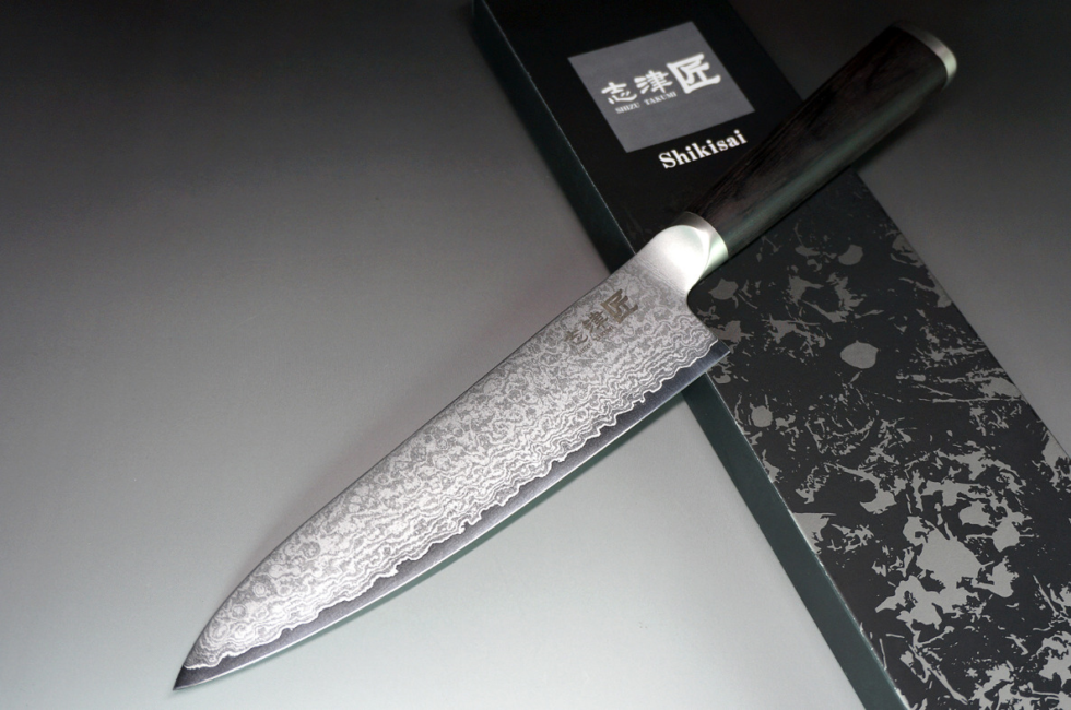 Shikisai Miyako 33 Layer Damascus Aus8 Japanese Chefs Gyuto Knife 180Mm