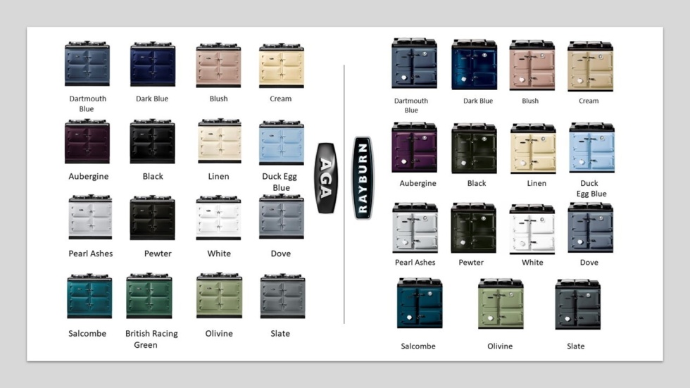 Aga And Rayburn Colours With Logo Horizontal